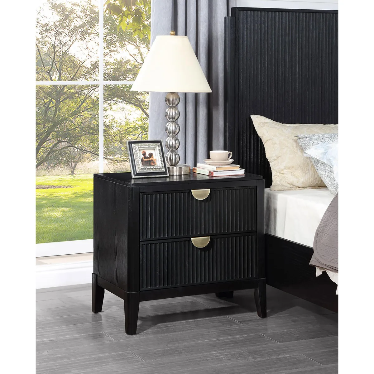 tuphen tuphen Mason Black 2-Drawer Nightstand 28.25x18x26.75 in — product photo