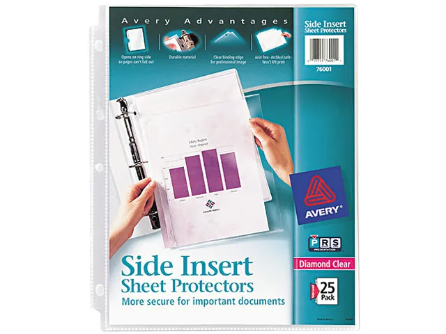 Avery Avery 76001 Diamond Clear Sheet Protectors, 25 pack, 8-1/2" x 11 — product photo