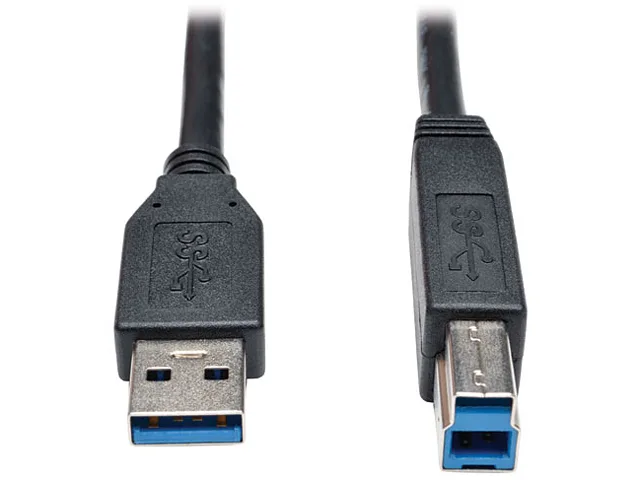 Black 6ft USB 3.0 cable with down-angled Micro-B connector