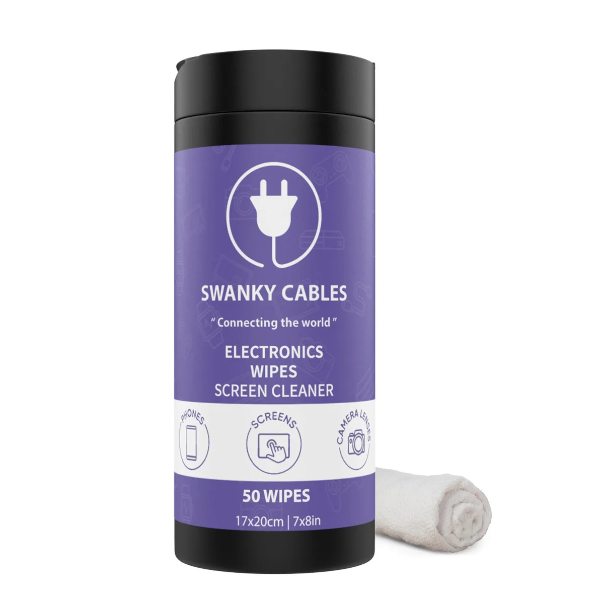  Swanky Cables Screen Cleaner Wipes 50 Count Canister — product photo