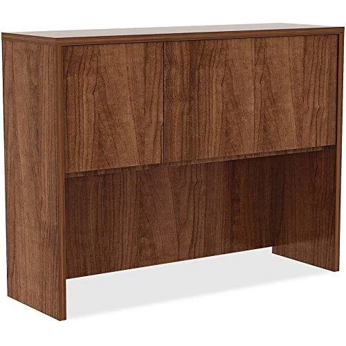 Lorell Lorell LLR34397 Hutch w/Doors 48"x15"x36" Walnut office furniture — product photo