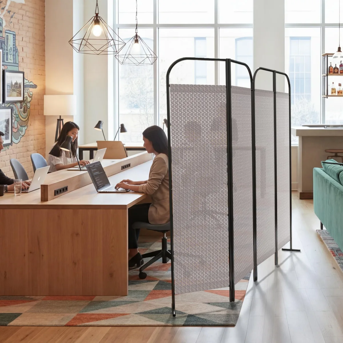 DECOLAB DECOLAB Freestanding Folding Room Divider 68" x 71" Waltz — product photo
