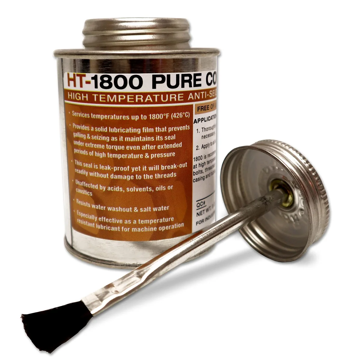 HT-1800 Pure Copper Anti-Seize Lubricant 1800°F 8oz Brush-Top Can — product photo