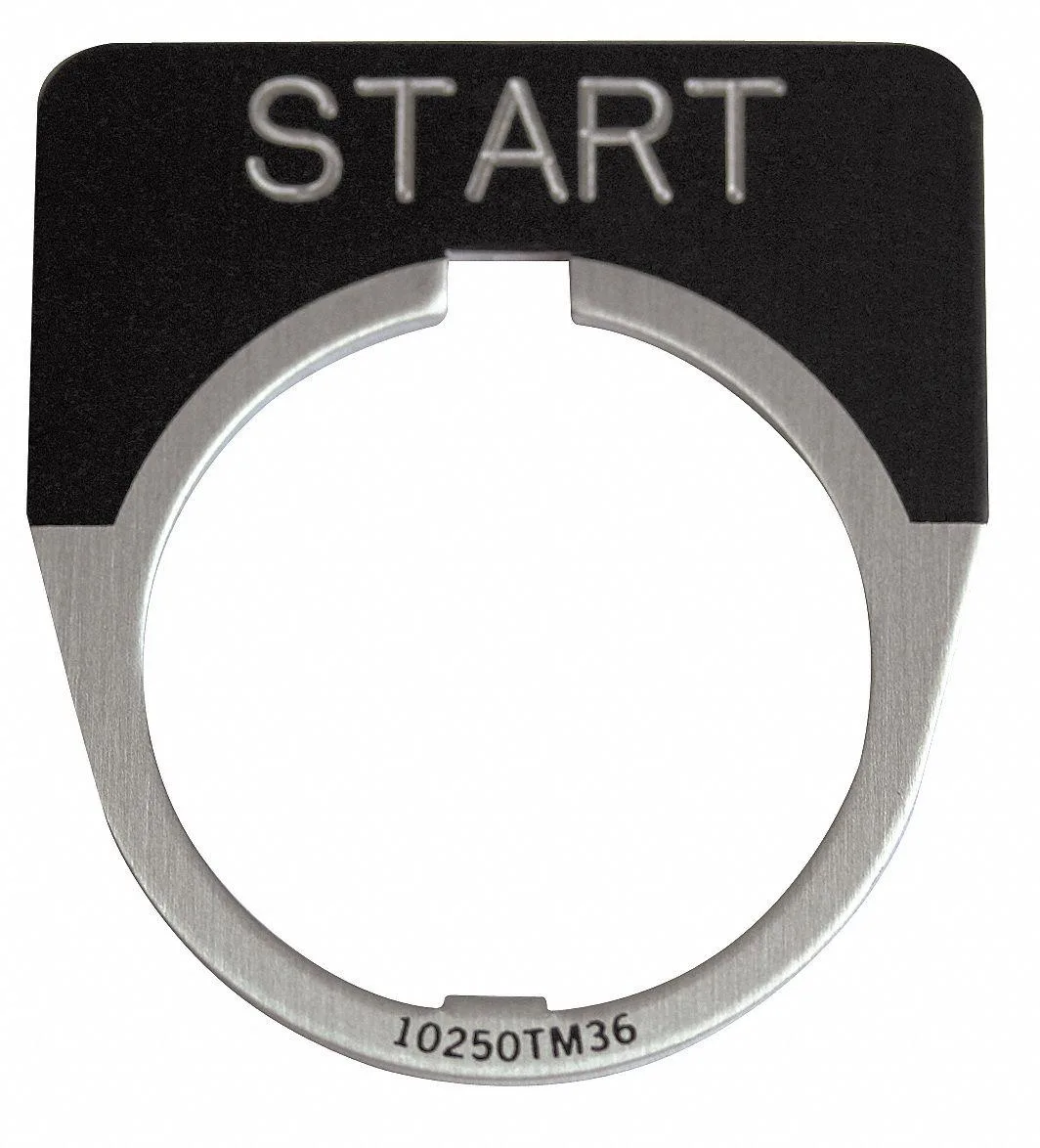 Eaton Eaton 10250TM33 Half-Round Legend Plate Start Black 30.5 mm — product photo