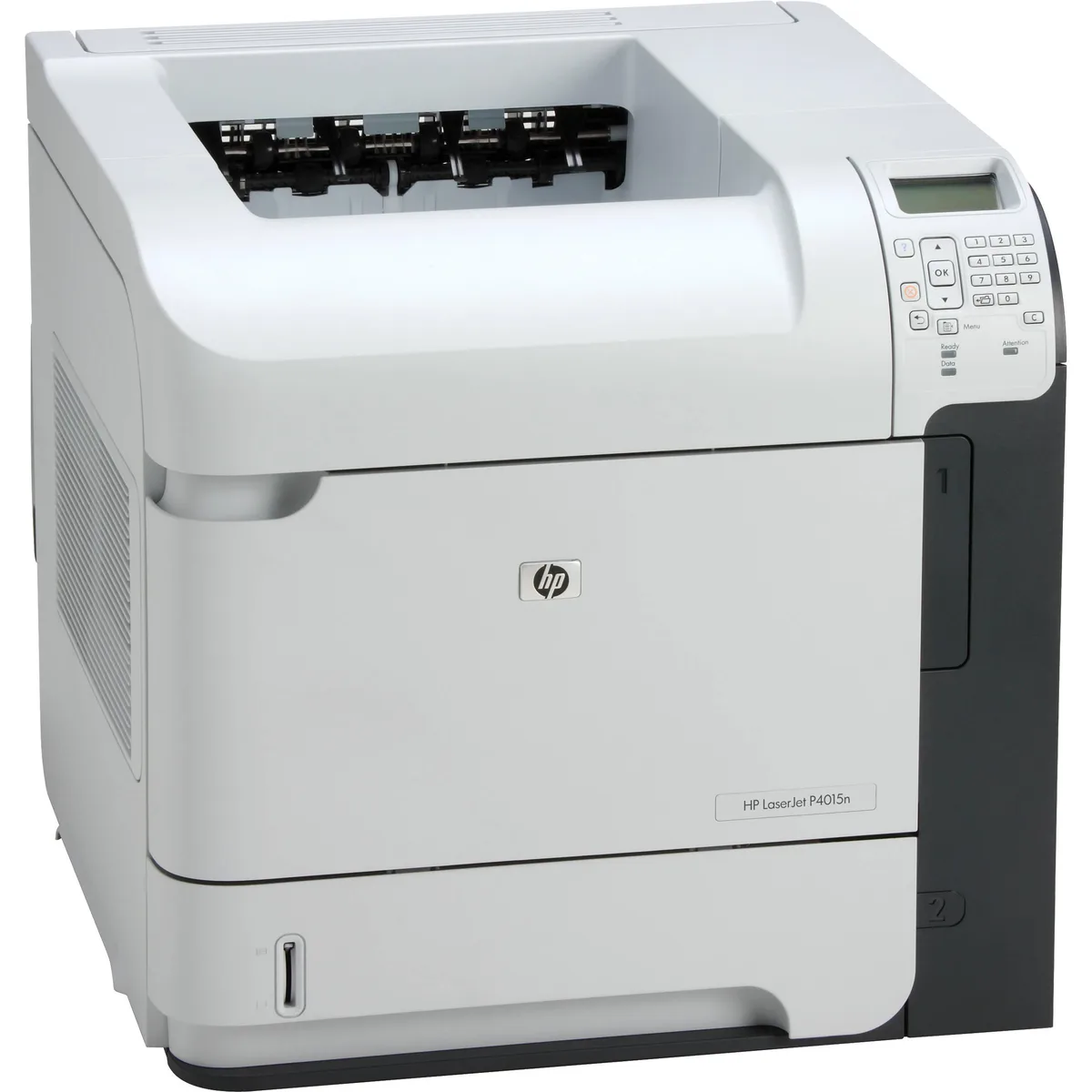 HPE LaserJet P4015N monochrome laser printer in grey with toner cartridge