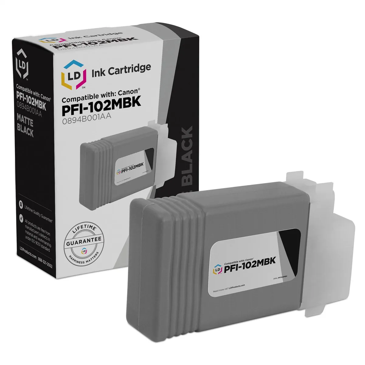 LD Products LD Products Compatible Ink Cartridge Canon PFI-102MBk Matte Black 130 Pages — product photo