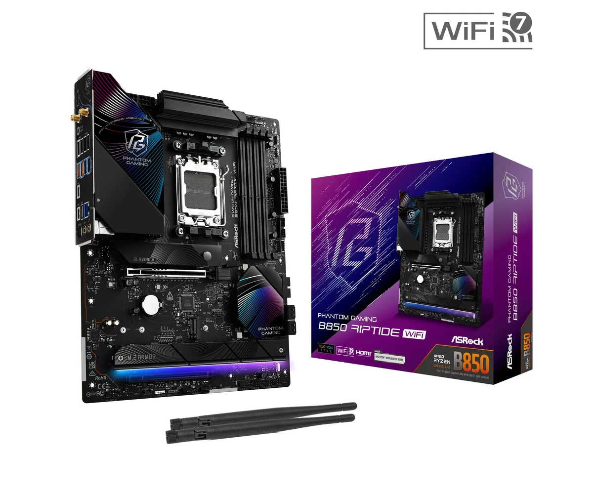 ASRock ASRock B850 Riptide WiFi AMD motherboard AM5 DDR5 256 GB — product photo