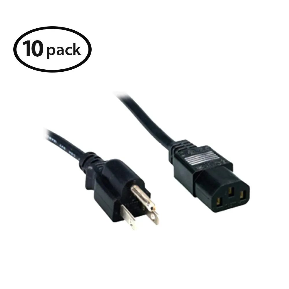 Comprehensive Cable and Connectivity Comprehensive Cable and Connectivity Standard PC Power Cord 3 ft 10 Pack — product photo