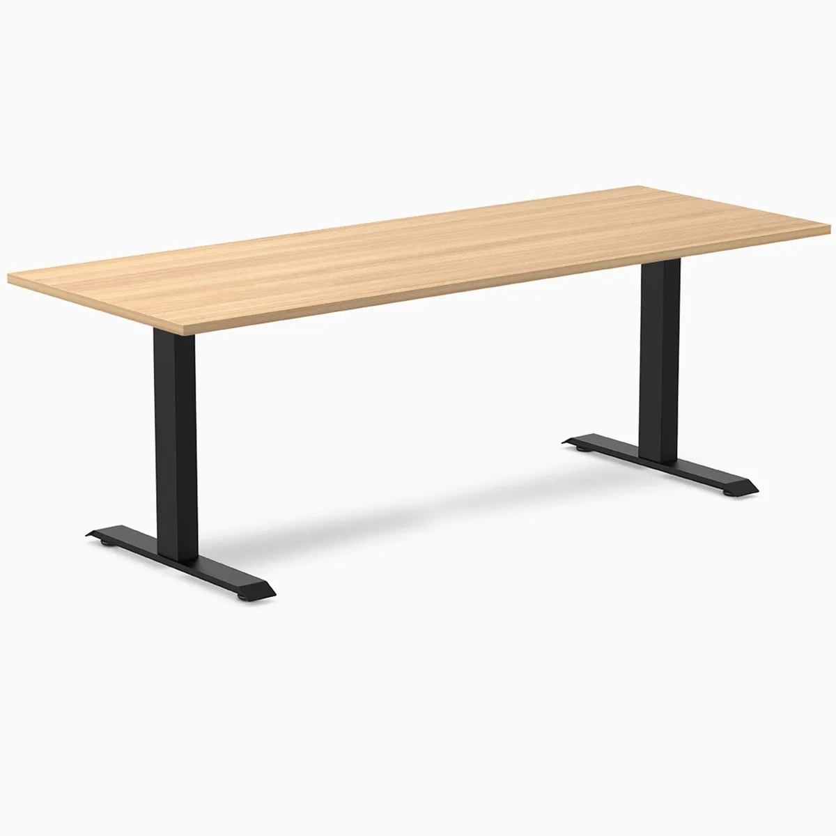Desky Desky Zero Laminate Office Desk Sublime Teak 78.7x29.5in Matte Black — product photo