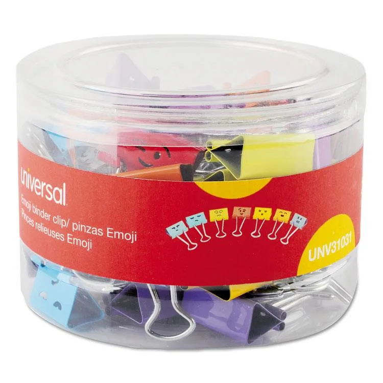 Universal Universal 31031 Emoji Binder Clips, Medium, 1" Wide, 42 Pack — product photo