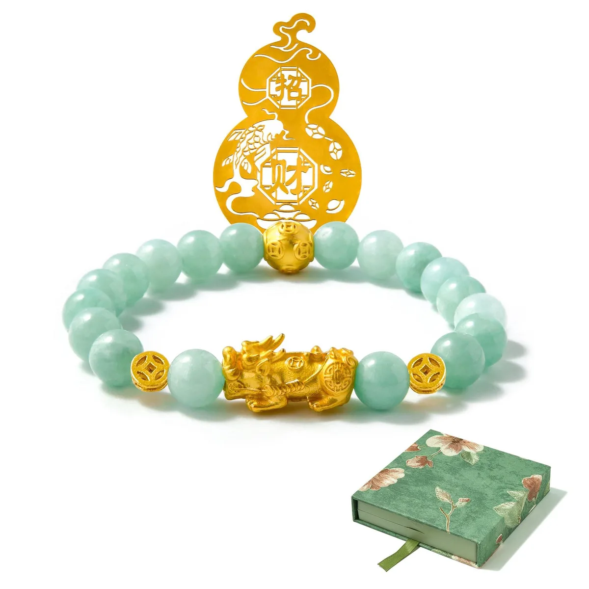  Fengshui Wealth Jade Bracelet Green Pi Xiu Unisex — product photo