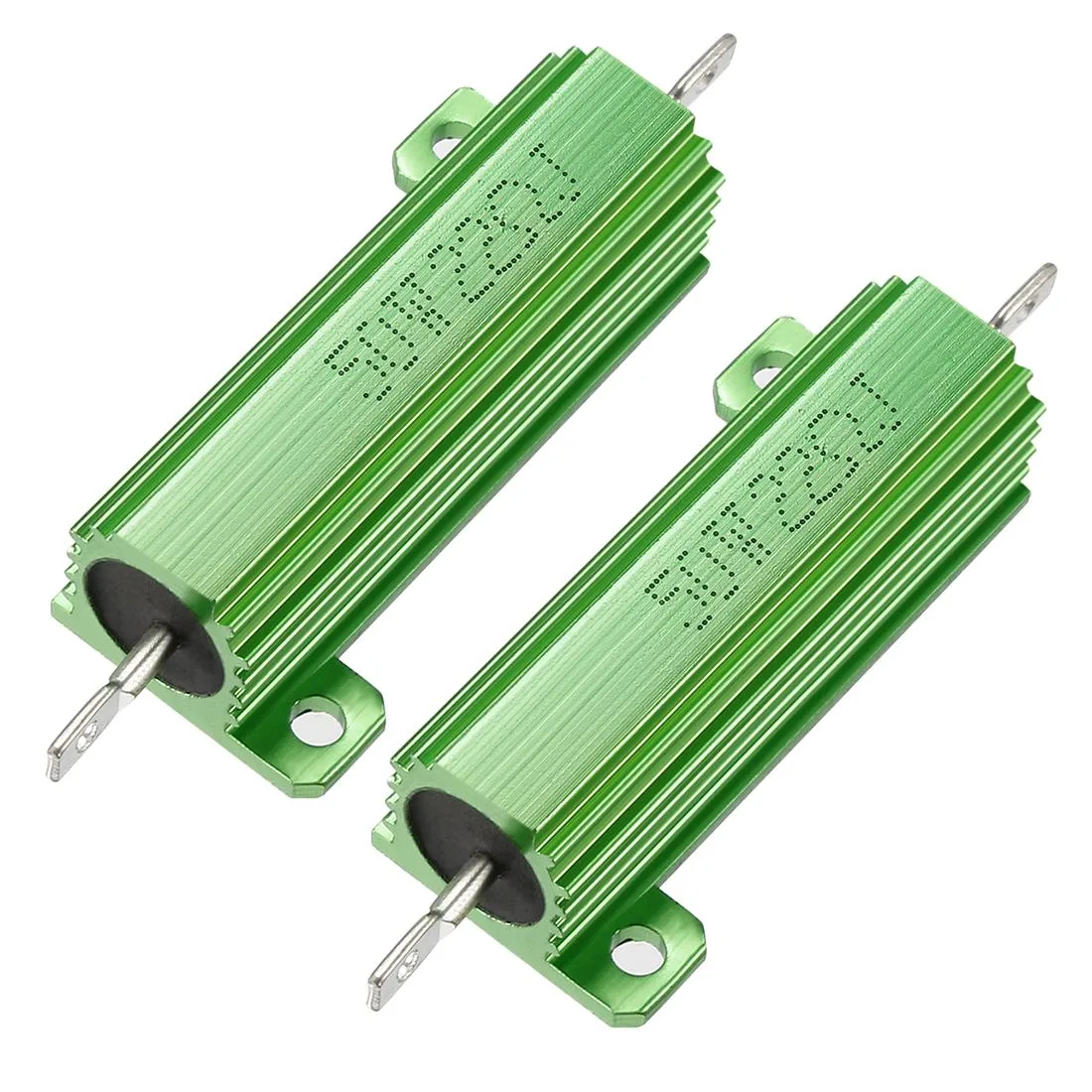 Unique-Bargains Unique-Bargains 50W 22 Ohm Aluminium Chassis Mount Wirewound Resistor Green 2pcs — product photo