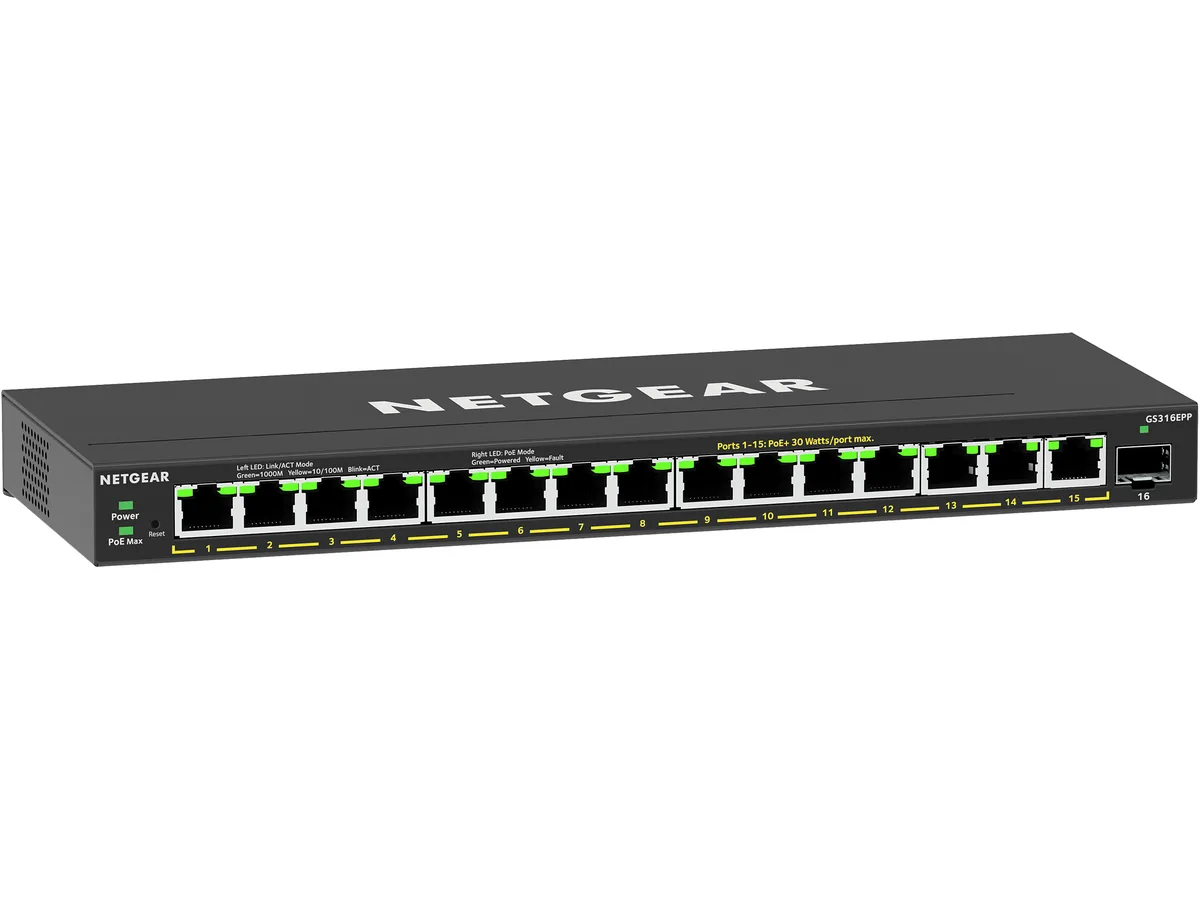Netgear Inc. Netgear Inc. GS316EPP-100NAS 16-port PoE+ network switch 231W — product photo