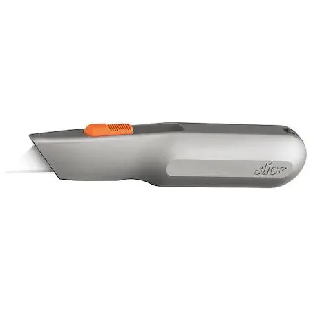 SLICE 10490 manual retracting utility knife with slider and rounded-tip blade