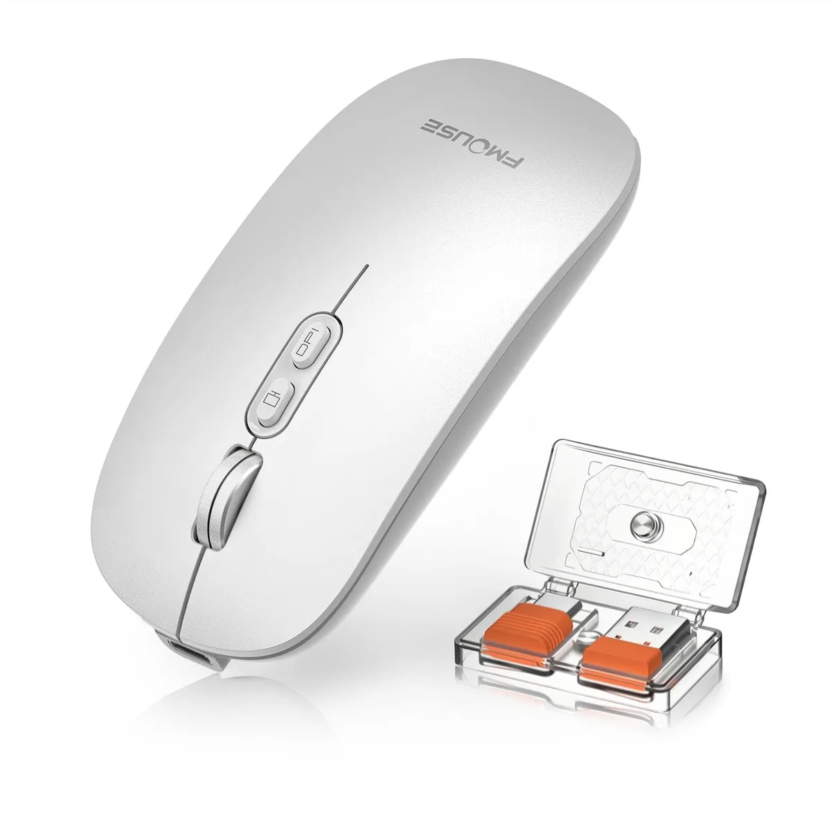  Focus FMOUSE Slim Wireless Gaming Mouse Silver 1600 DPI 76g — product photo