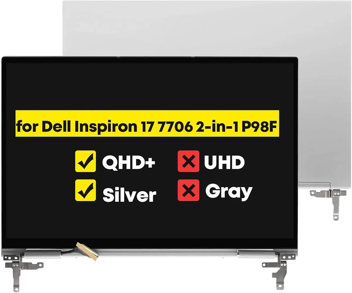 NUOLAISUN NUOLAISUN 17.3" 2560 x 1600 laptop screen for Dell Inspiron 17 7706 2-in-1 Silver — product photo