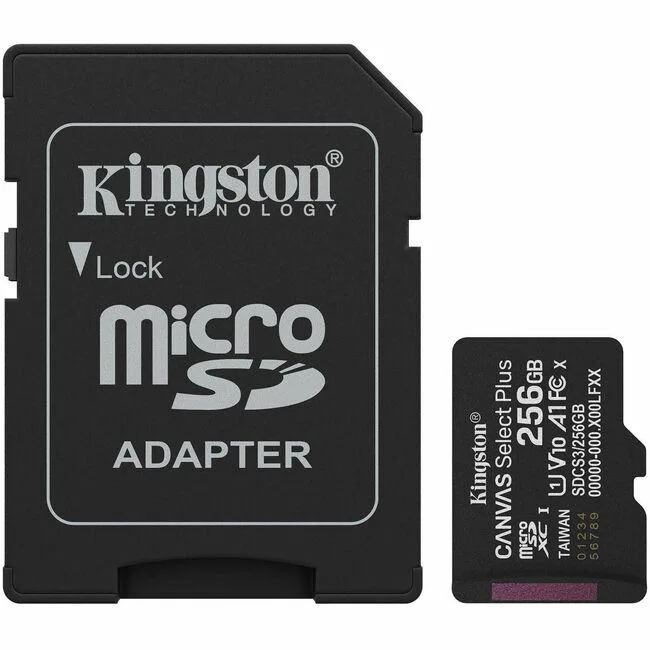 Kingston Technology Corp. Kingston Canvas Select Plus 256 GB microSDXC 150 MB/s Read — product photo