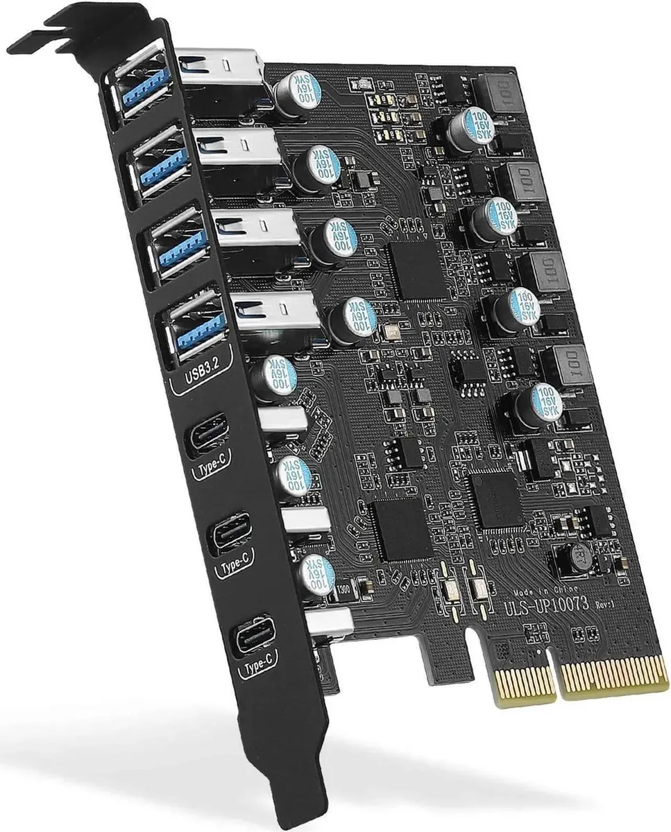 Vszerda Vszerda 10Gbps PCI-E USB 3.2 8-Port Expansion Card (4×USB-C 4×USB-A) — product photo