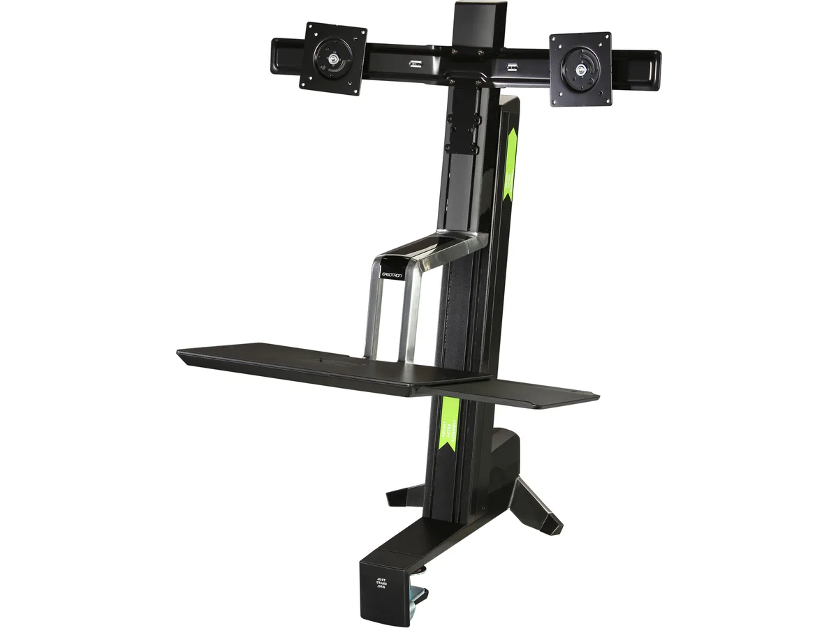 Ergotron Ergotron 33-341-200 WorkFit-S Dual Monitor Sit-Stand Workstation office furniture — product photo