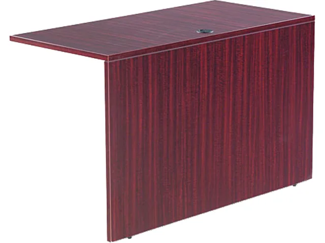 Mahogany office return shell, rectangular, woodgrain finish