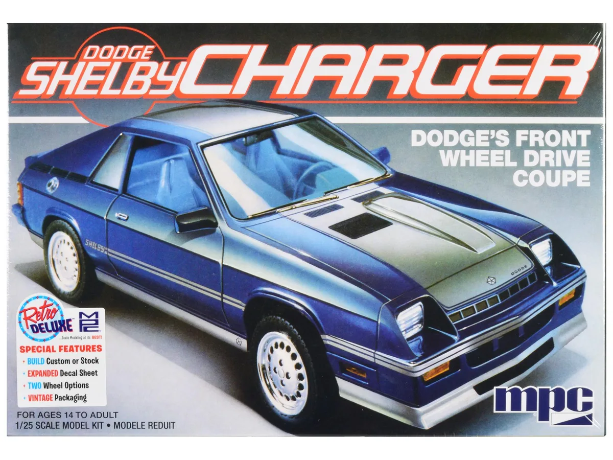 Mpc Mpc 1986 Dodge Shelby Charger 1/25 Scale Model Kit 143 Parts — product photo