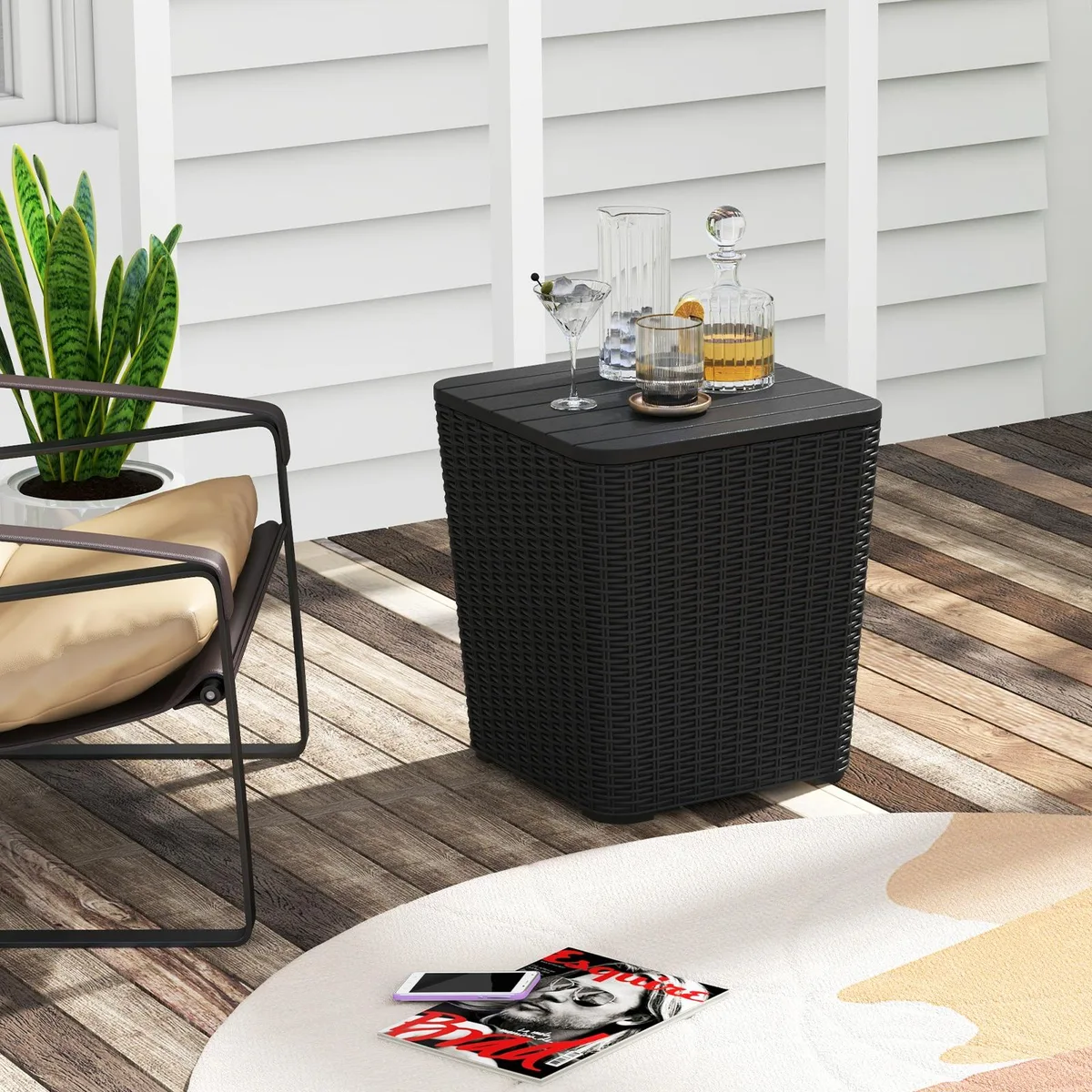 SlickBlue SlickBlue Resin Storage Side Table 43 L Black — product photo