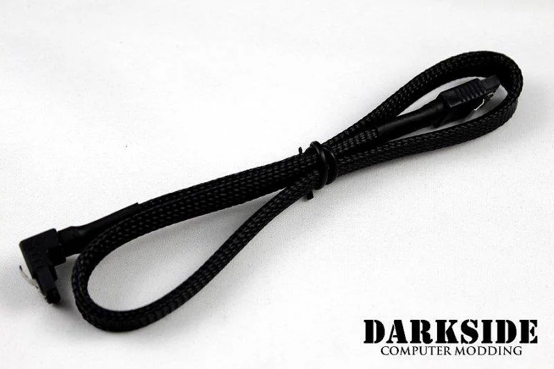 Darkside Computer Modding Darkside Computer Modding 45cm SATA 3.0 180° to 90° Cable Jet Black DS-0088 — product photo