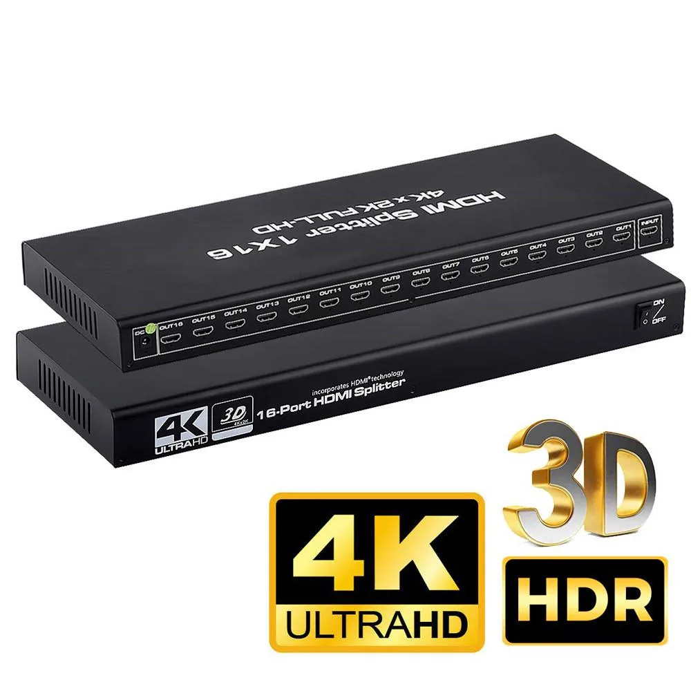 AUBEAMTO AUBEAMTO HDMI Splitter 1x16 4K 30Hz 1.4b Black — product photo