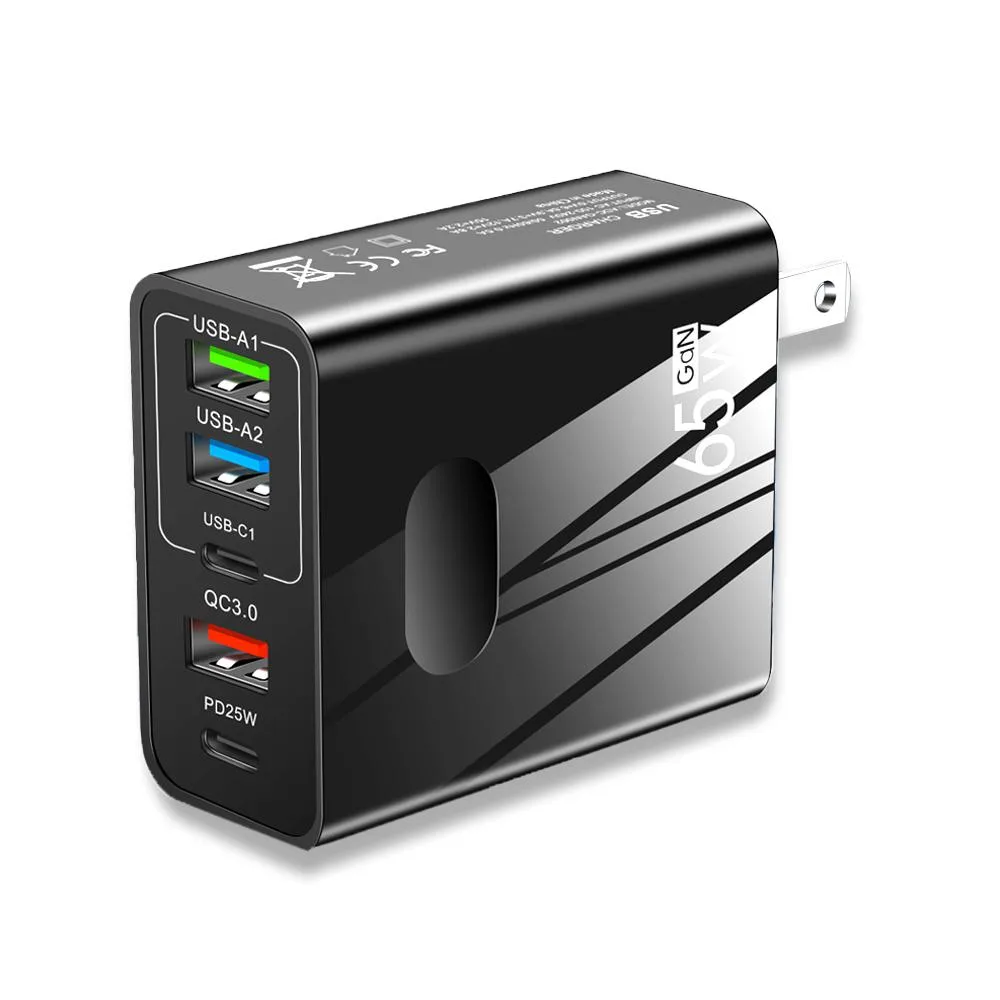 LUOM LUOM A502 65W 5-Port USB-C Charger Black — product photo