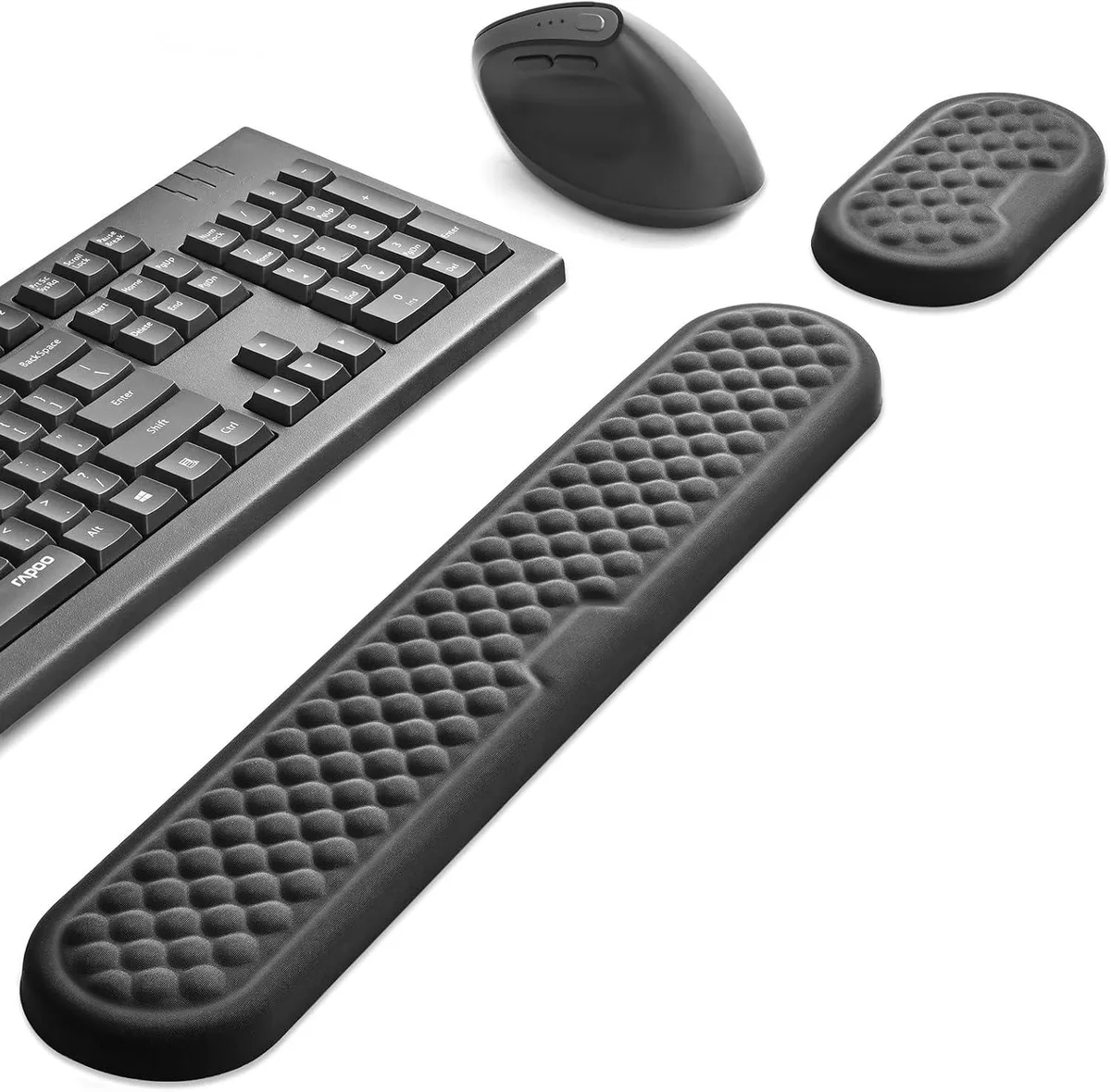 Emerson Emerson Keyboard & Mouse Wrist Rest Set Memory Foam Black — product photo