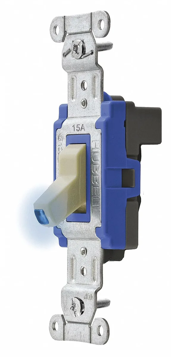 Ivory toggle wall switch with snap-in module