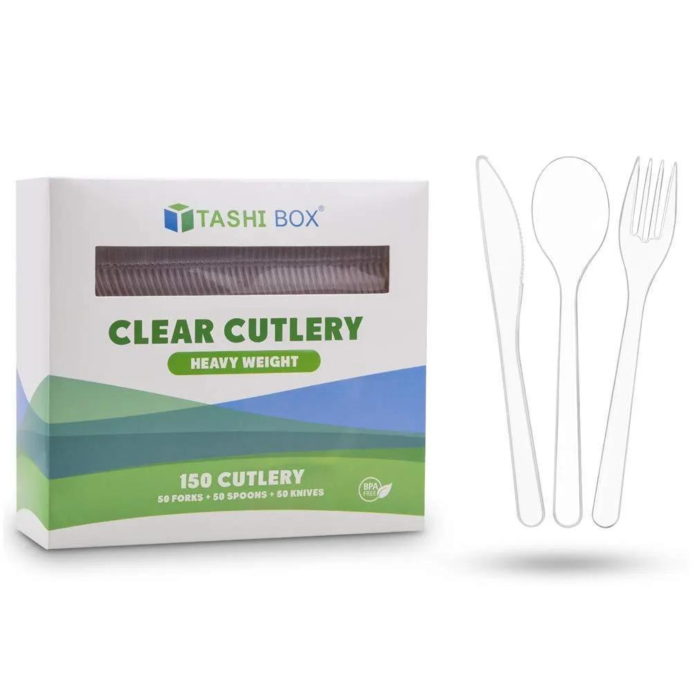  OXO 150 Plastic Cutlery Set 50 Forks 50 Spoons 50 Knives — product photo