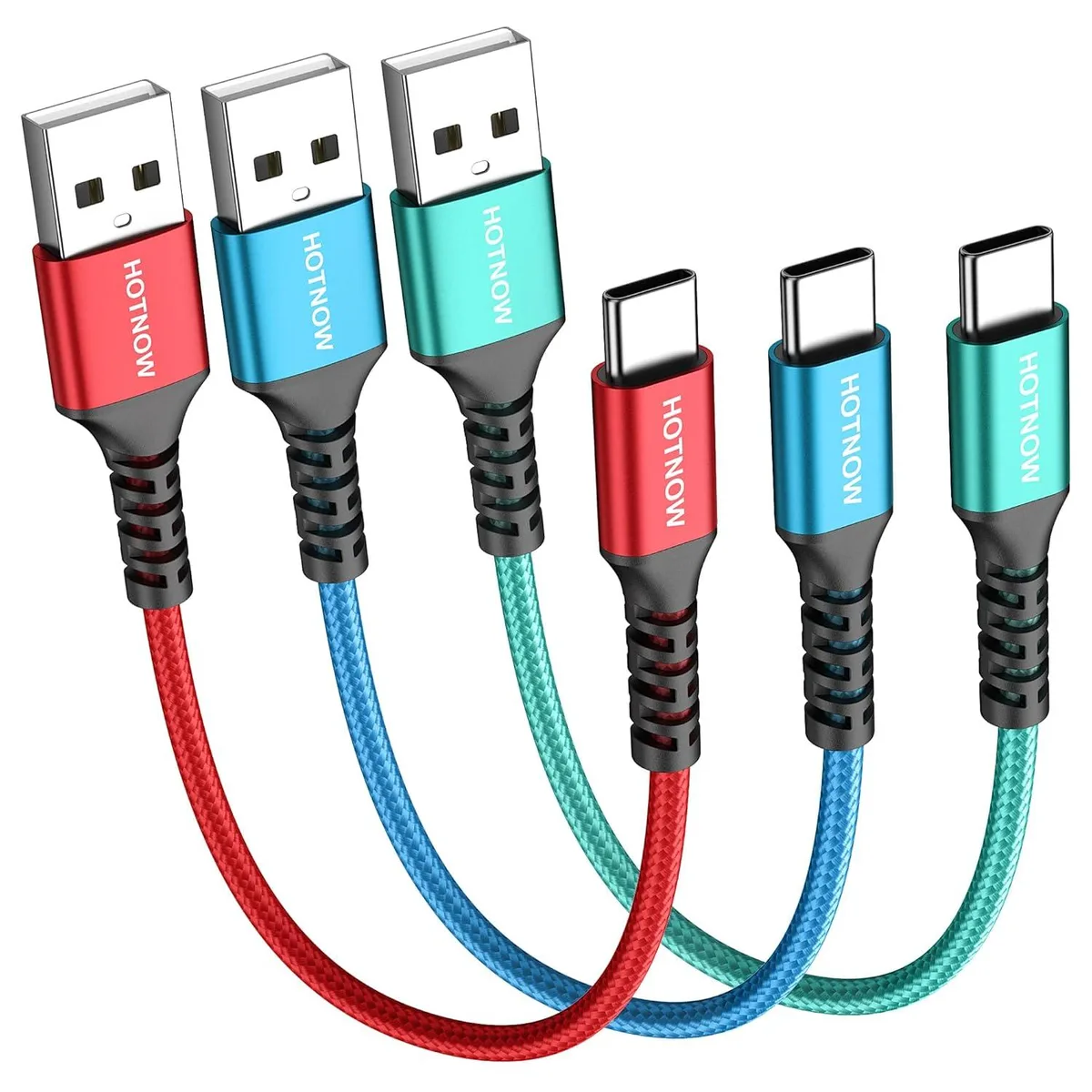 Kootion Kootion USB-A to USB-C cable 12 inch 3-pack 3A — product photo