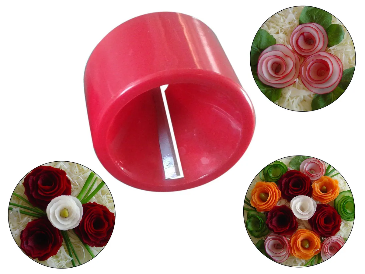 Small alloy-steel spiral vegetable slicer, 42 mm by 48 mm, random colour