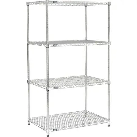 Nexel Nexel 798770NC 36W x 24D x 74H Wire Shelving Unit 600 Lb Chrome — product photo