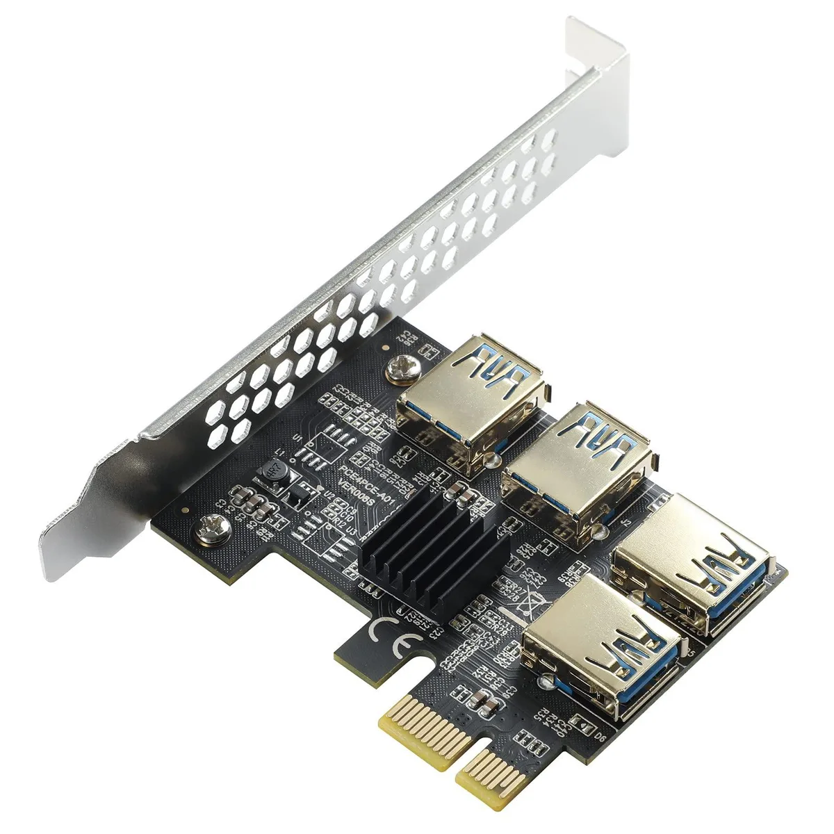 Vszerda Vszerda PCI-E 1 to 4 USB 3.0 Riser Card 120x55x75 mm — product photo