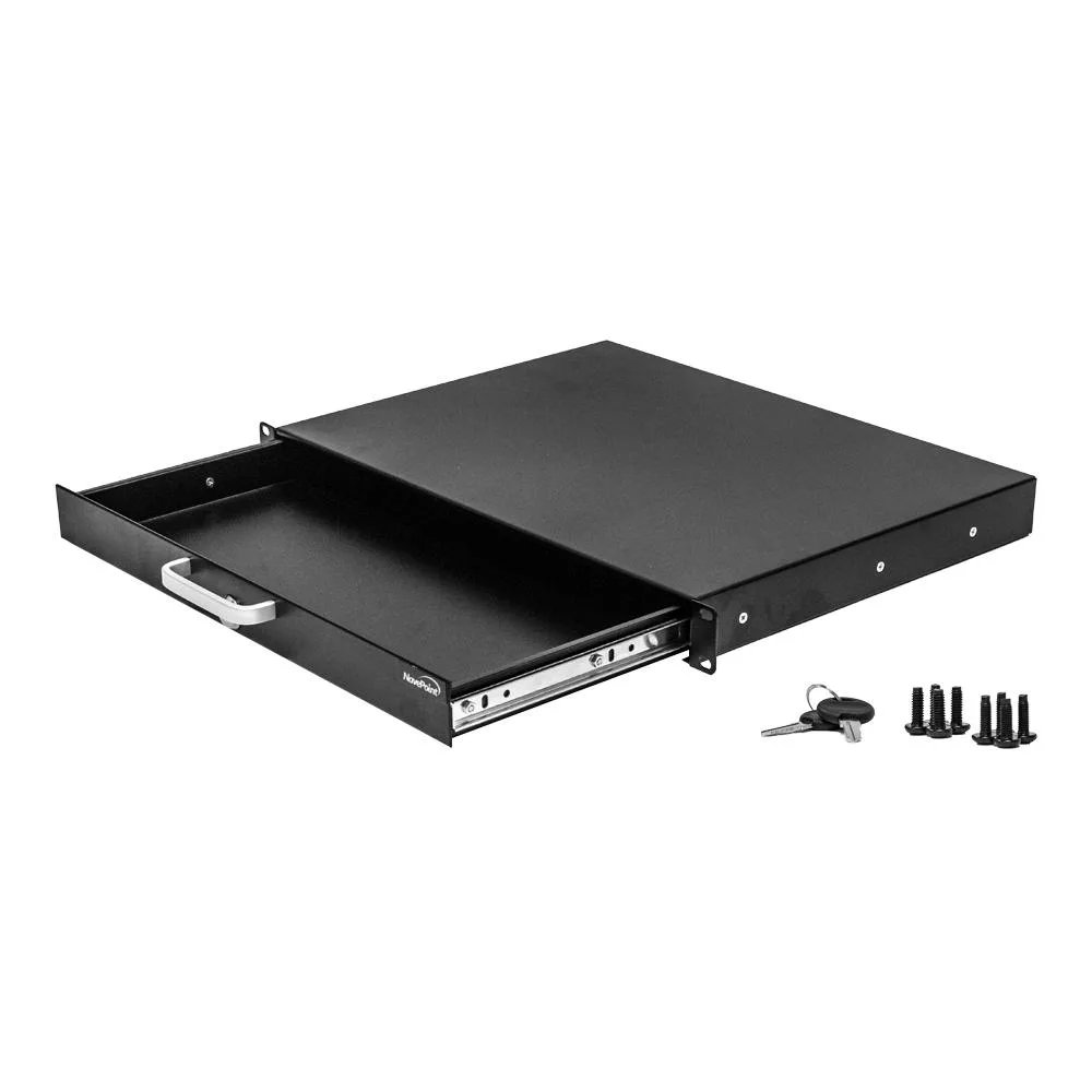NavePoint NavePoint 1U 19-inch Rack Mount Drawer 14in Depth Black — product photo