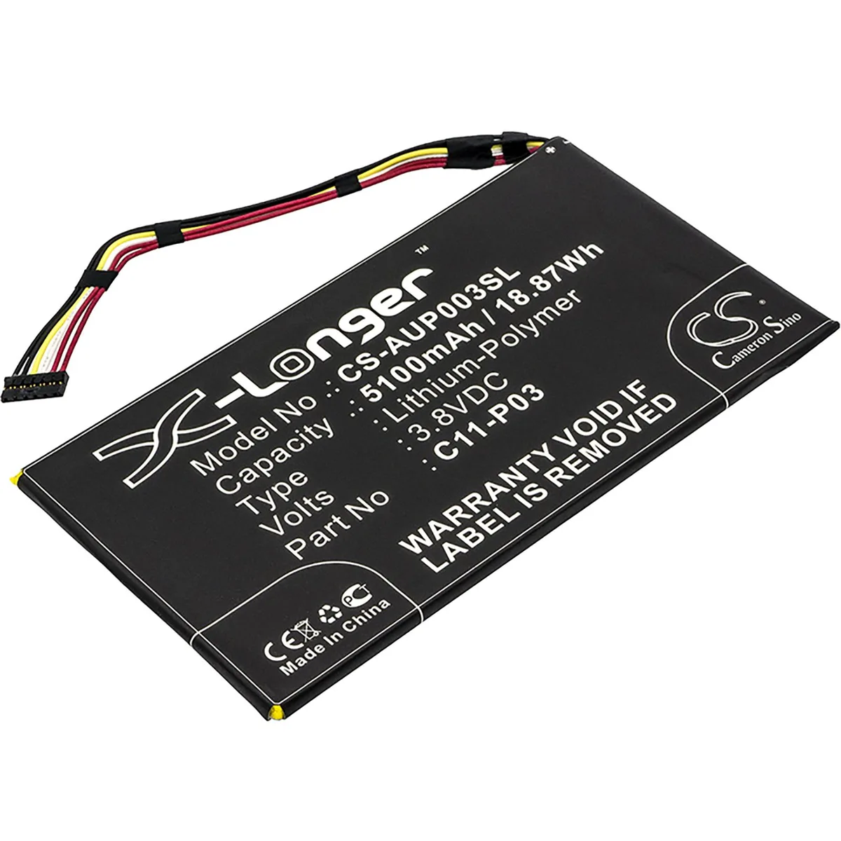 Cameron & Co Cameron & Co DS-CS-AUP003SL Li-Polymer Battery 3.8V 5100mAh 18.87Wh Black — product photo