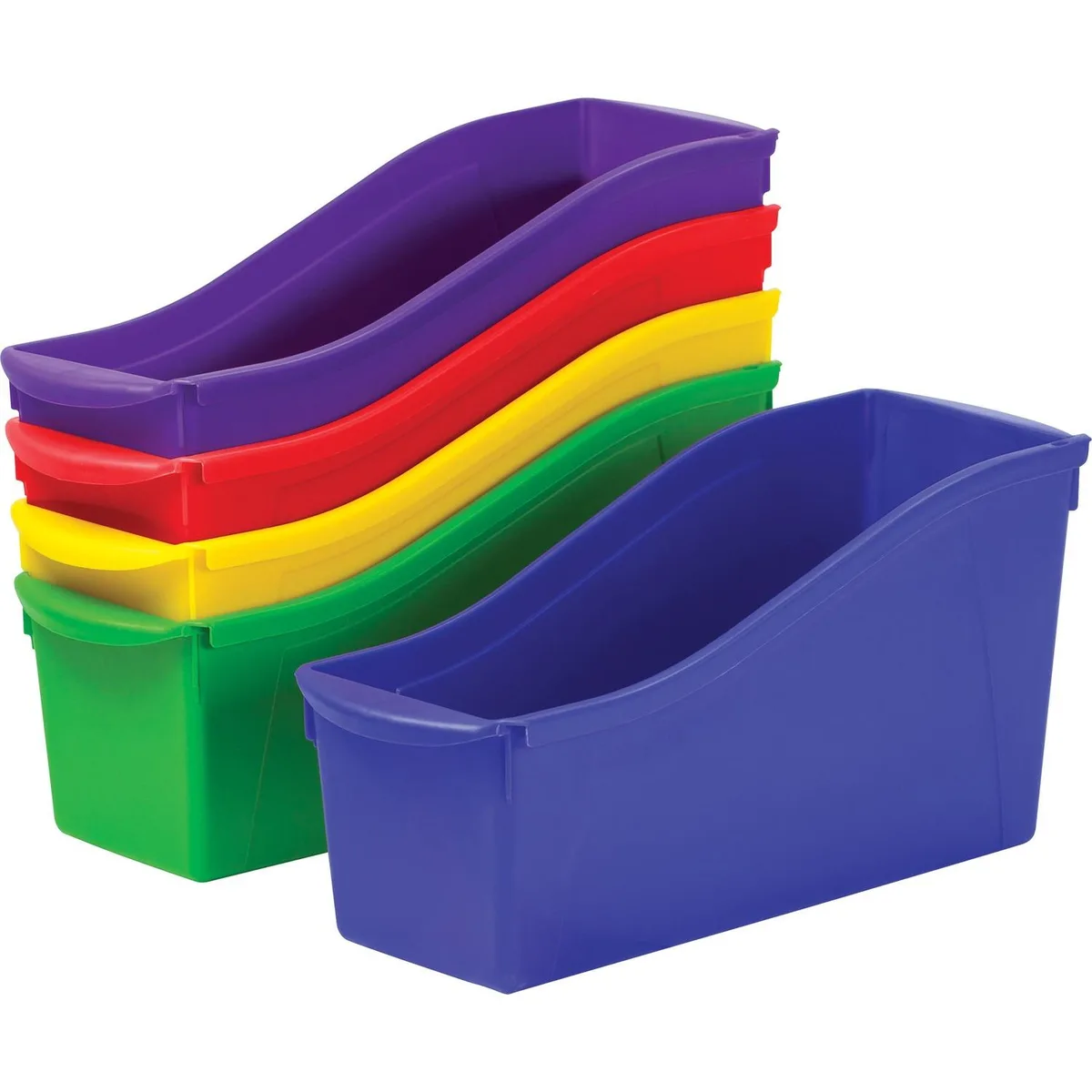 Storex Storex STX70105U06C Interlocking Book Bins 5-Pack 14.3"D Educational Supply — product photo