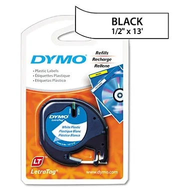 Dymon Dymon DYM91331 LetraTag 1/2" White Plastic Label Tape — product photo