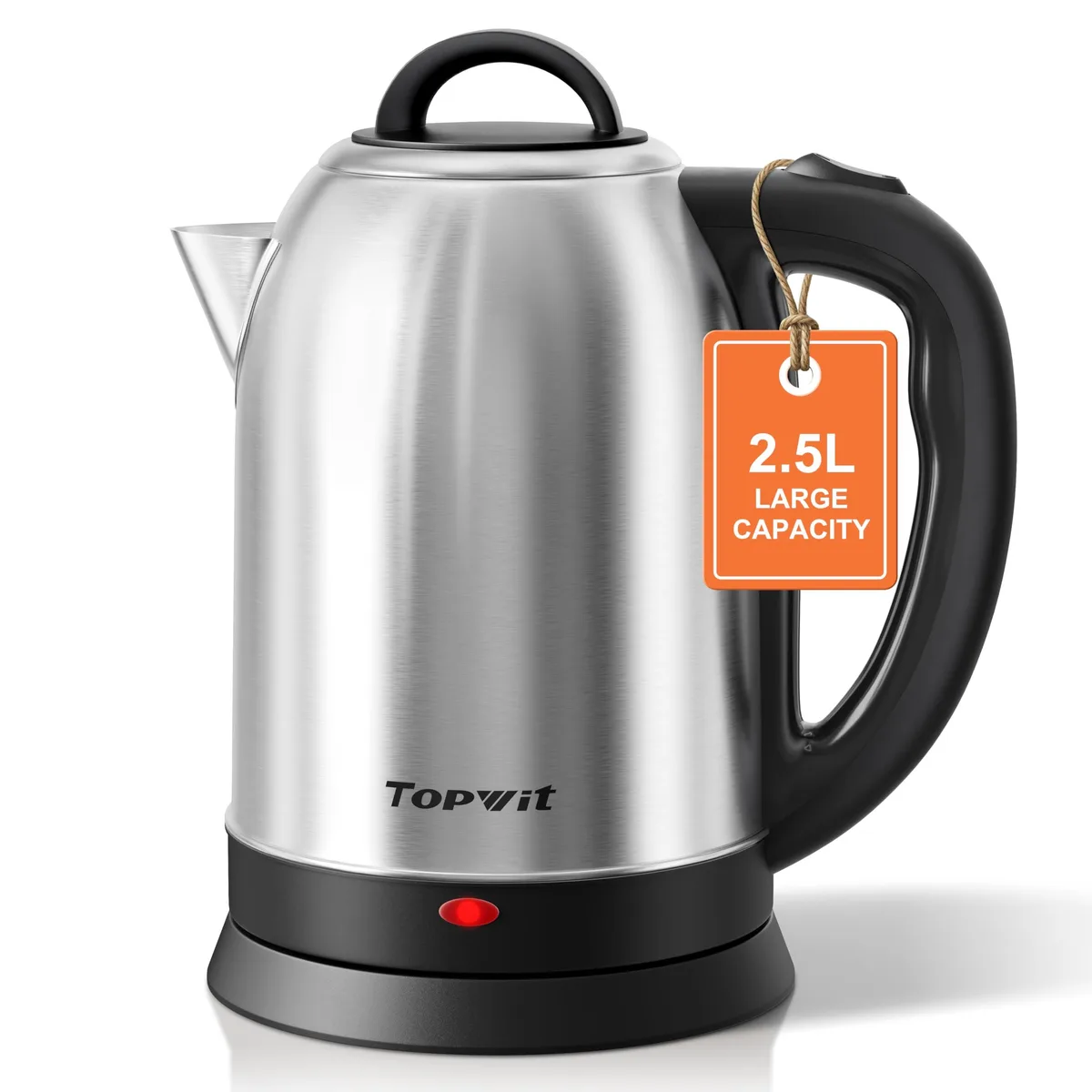  TopWit GLH-300A 2.5L 1200W stainless steel electric kettle — product photo