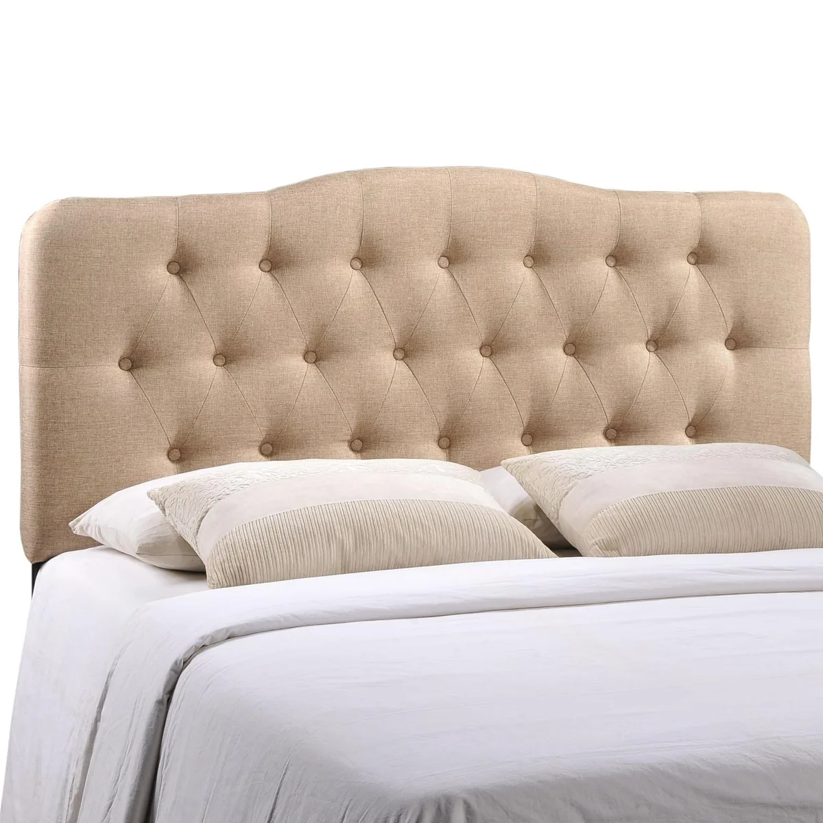 Modway Furniture Modway Furniture Annabel Queen Upholstered Fabric Headboard Beige 62"W 56"H — product photo
