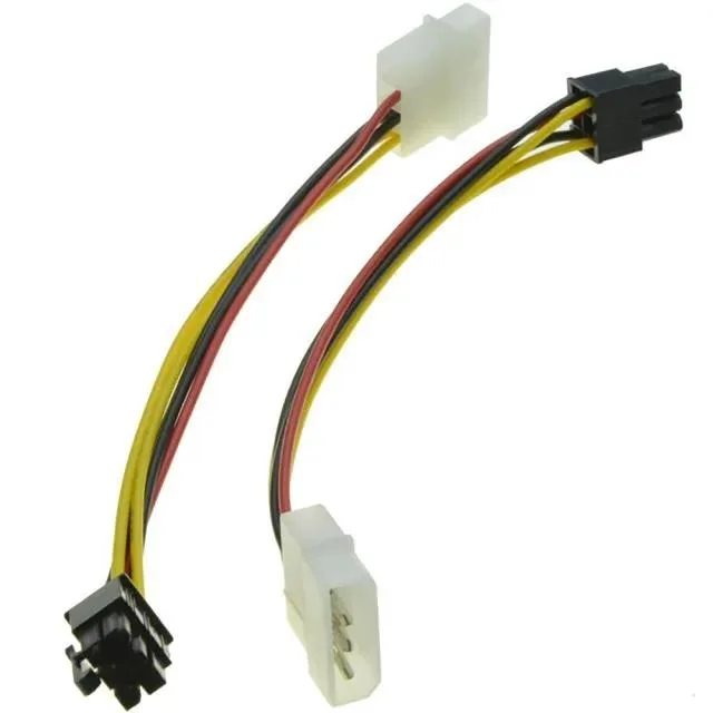 Hetai Tech Hetai Tech 4 Pin Molex to 6 Pin PCI-E Power Adapter 18cm — product photo