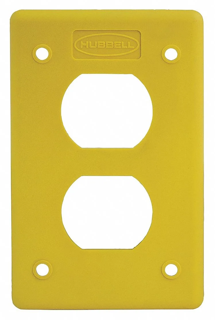 Hubbell Incorporated Hubbell Incorporated HBLP8FSY Duplex Cover Plate Yellow Nylon 1 Gang — product photo