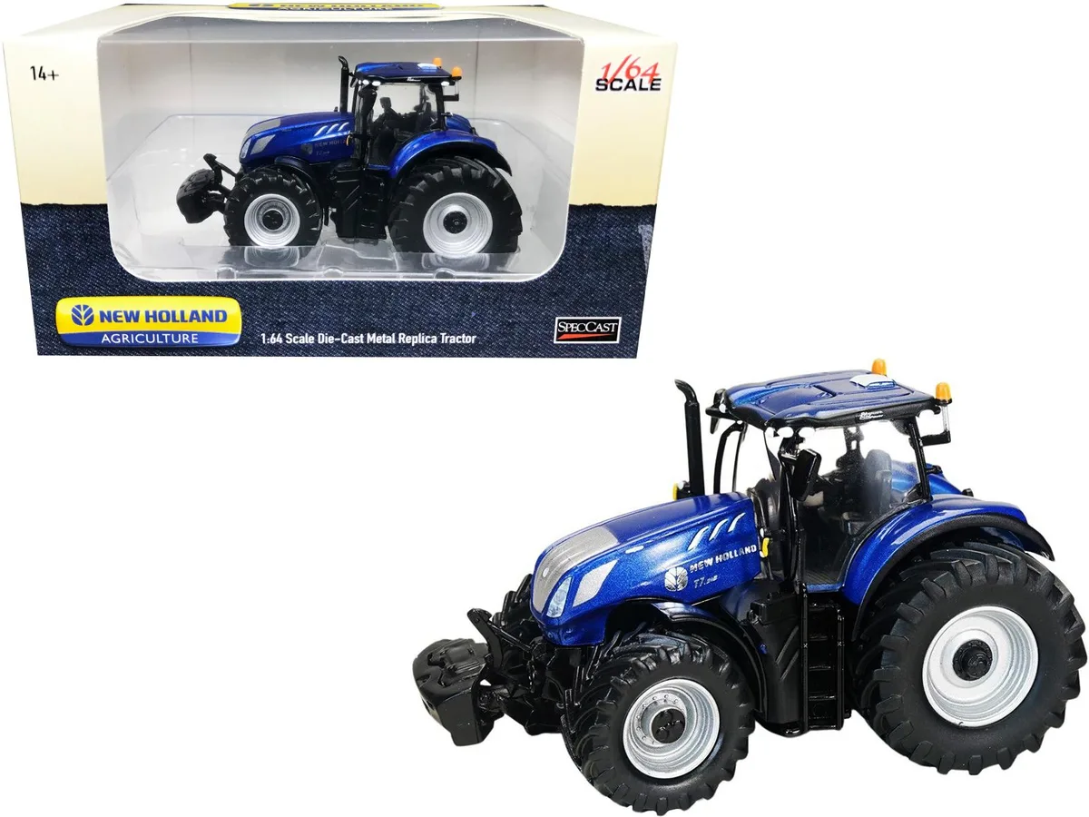 SpecCast Collectibles SpecCast Collectibles New Holland Blue Power T7.315 Tractor 1/64 Diecast Blue Metallic — product photo