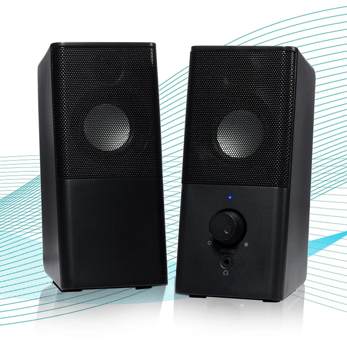 H21 USB-Powered Computer Speakers 2.0 Channel 9W Black — product photo