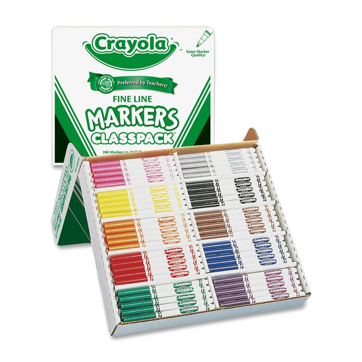 Crayola Crayola 588210 Washable Classpack Markers, Fine Point, 10 Colors, 200/Box — product photo