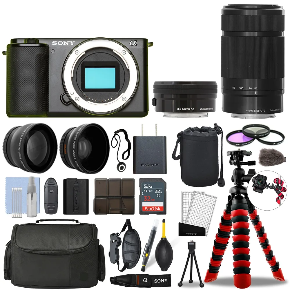 Sony Sony ZV-E10 camera kit black 16-50mm 55-210mm 32GB — product photo