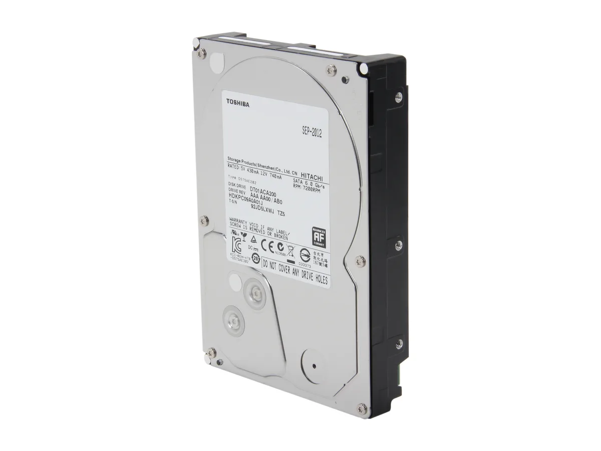 Toshiba Toshiba DT01ACA200 2TB 7200 RPM 64MB SATA 6.0Gb/s 3.5" internal hard drive — product photo
