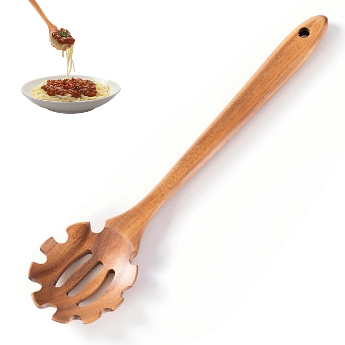 starfa lab LMSXS001 Acacia Wood Pasta Spoon 12.6" Cutlery — product photo